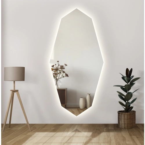 Dekoracyjne lustro o ostrym organicznym kształcie z podświetleniem - RIOLIT LED